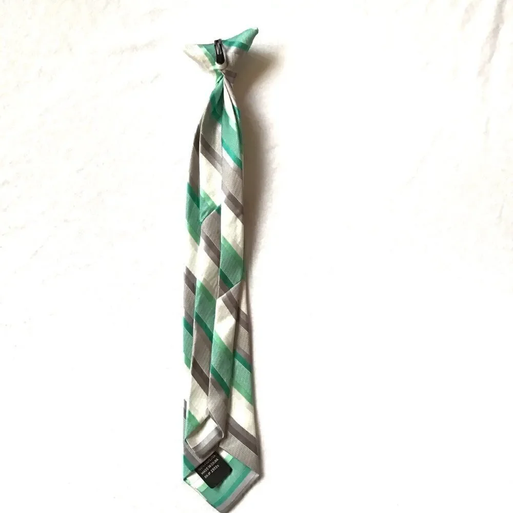 Striped Polyester Clip On Tie